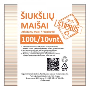 Maišai šiukšlėms. Stori, stiprūs, ritinėliuose.