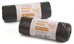 Maišai šiukšlėms. Stori, stiprūs, ritinėliuose.
